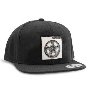 Supreme Wheel Snapback-Black/White Patch