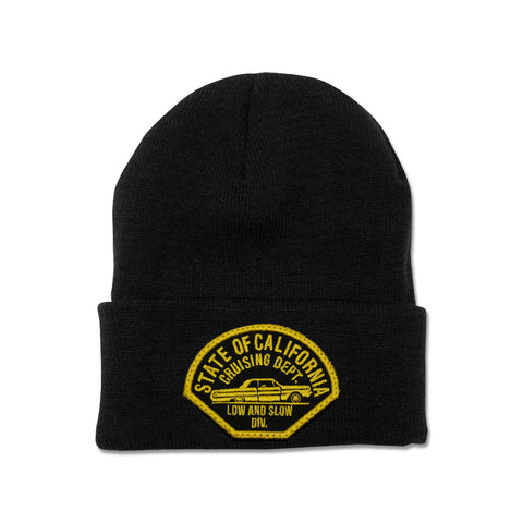 State Beanie-Black/Gold Yellow Patch