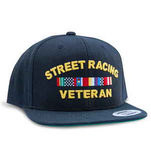 Street Racing Veteran Snapback-Black